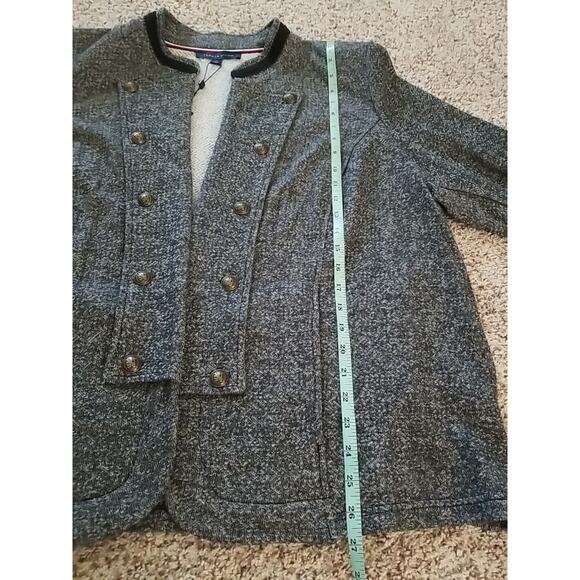 Tommy Hilfiger Band Jacket Military Charcoal Gray Womens Size 2X Knit NWT $119.5 - Picture 6 of 11